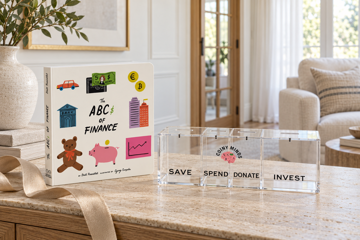 The Book + Bank Set in a styled home setting